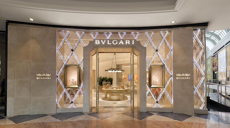 View of BVLGARI gold shop in Dubai
