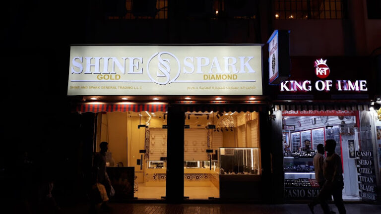View of Shine and Spark Gold & Diamond gold shop in Dubai