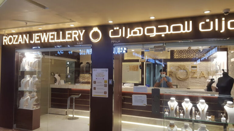 View of ROZAN JEWELLERY LLC gold shop in Dubai